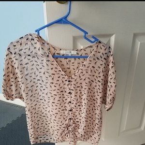 Animal print , mesh Crop top